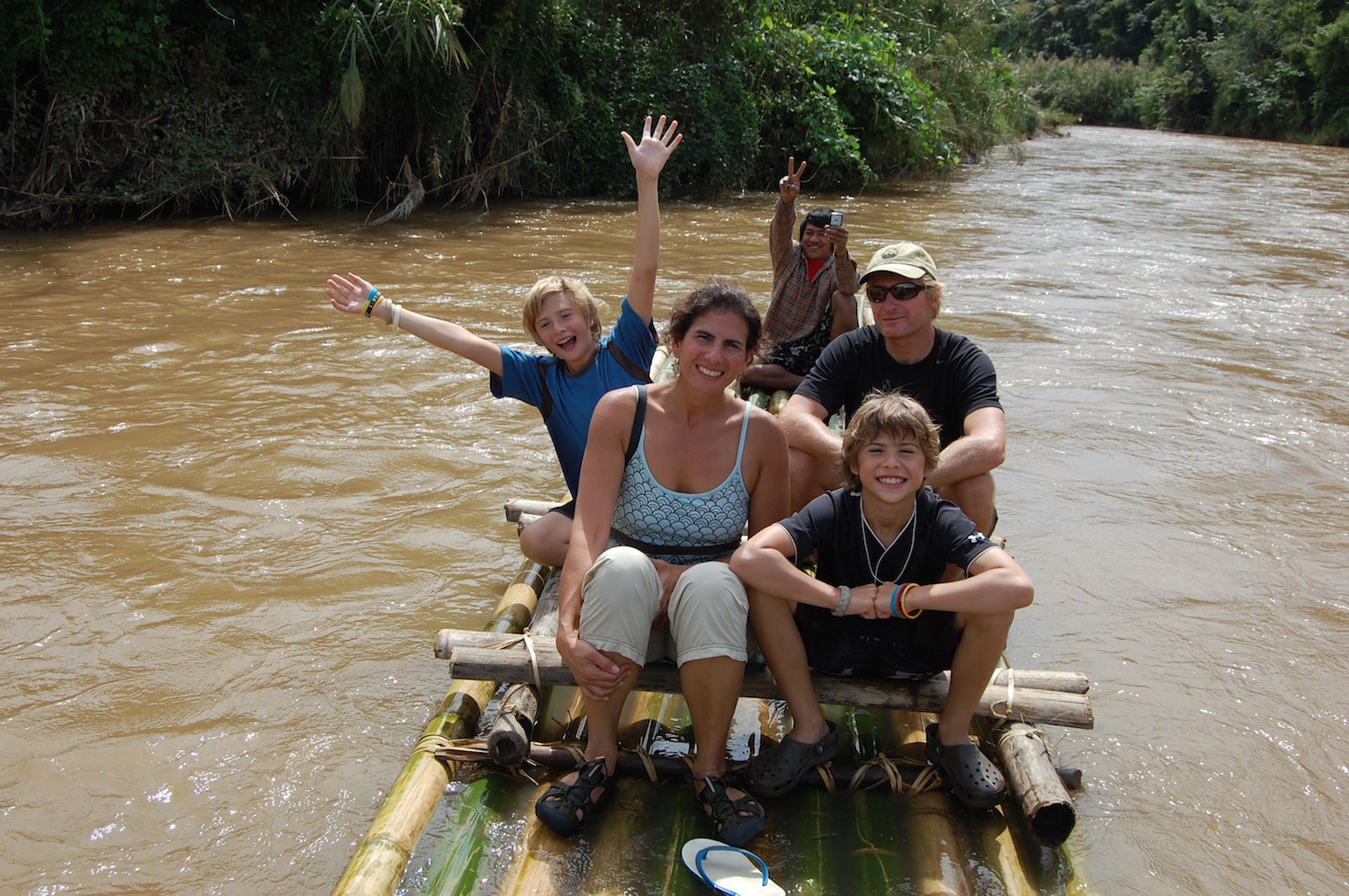 Jenss family on a raft