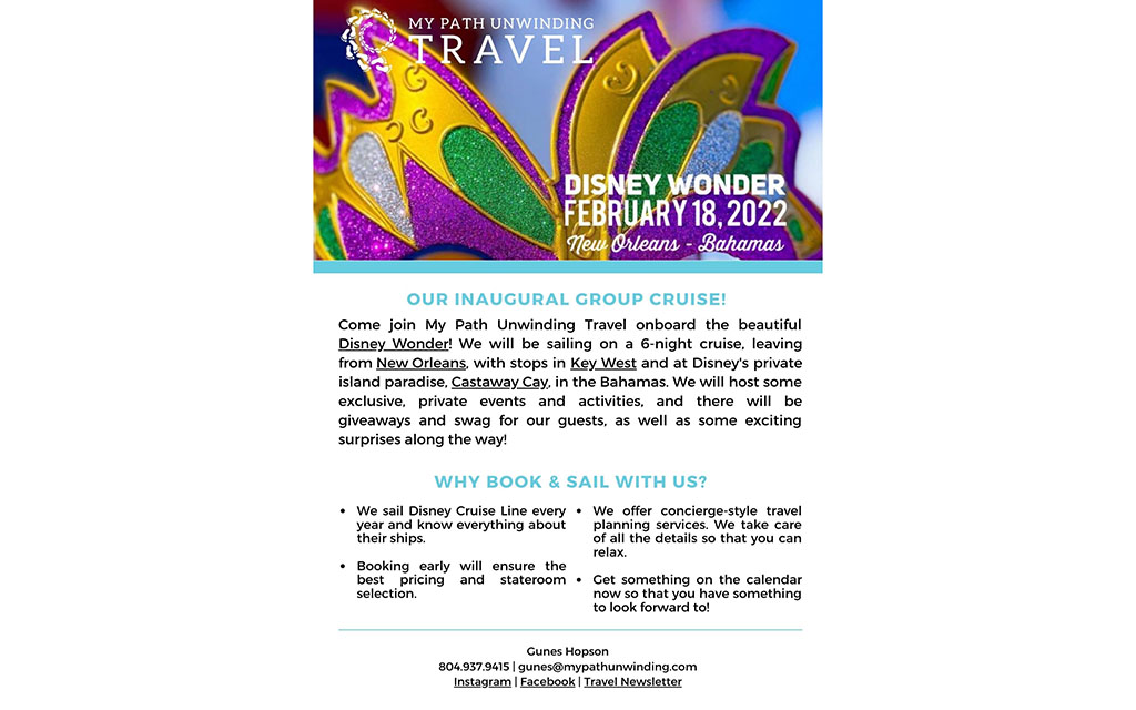 MPUT – Disney Wonder Cruise – February 2022